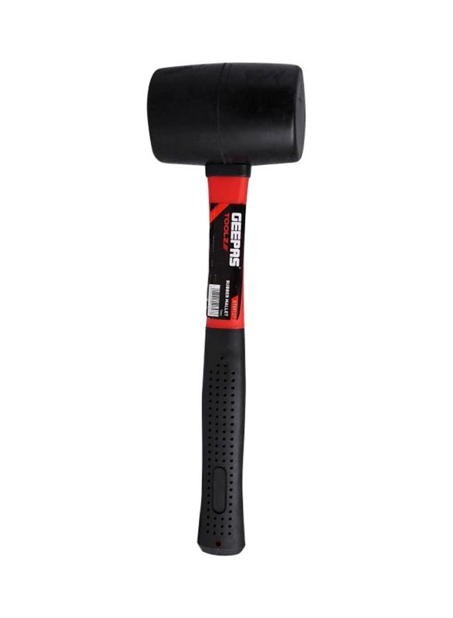 GEEPAS - Rubber Mallet With Fibre Handle Black/Red 32.4x5x1.2cm - Image 1