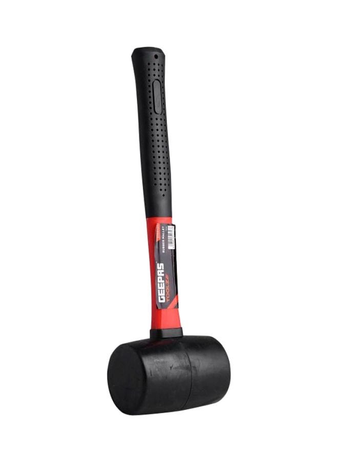 GEEPAS - Rubber Mallet With Fibre Handle Black/Red 32.4x5x1.2cm - Image 1