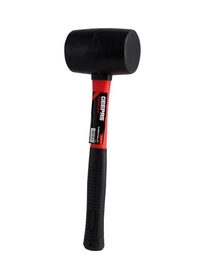 GEEPAS - Rubber Mallet With Fibre Handle Black/Red 32.4x5x1.2cm - Image 1