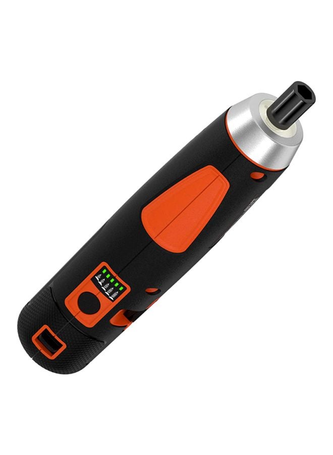 BLACK+DECKER - 4V 5Nm Li-Ion Cordless Electric Push & Go Screwdriver with 27 Pieces Accessories in Kitbox for Screwdriving, Fastening and Wire Stripping, Orange/Black - BD40K27-B5 Orange/Silver/Black - Image 1