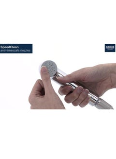 Grohe Tempesta-F Wall Holder Spray Set Chrome/White  - Image 2
