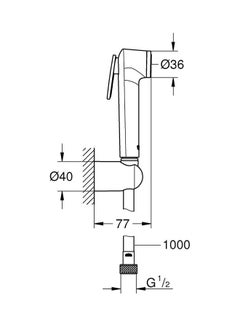 Grohe Tempesta-F Wall Holder Spray Set Chrome/White  - Image 3