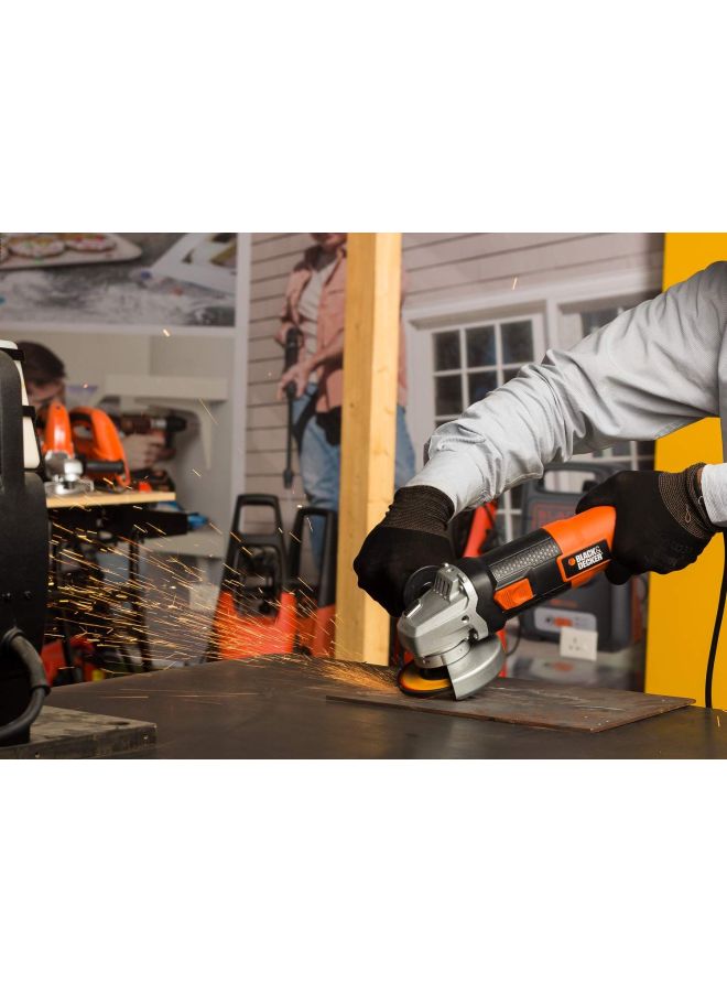BLACK+DECKER - 820W 115Mm Small Angle Grinder, G720P-B5 Orange/Black/Silver - Image 1