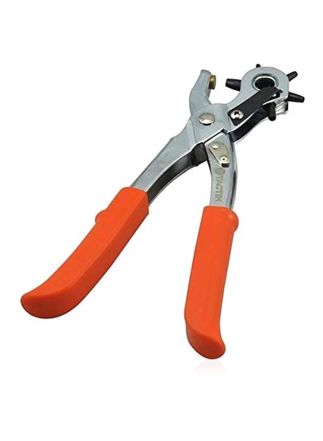 Tactix Tactix Heavy Duty Punch Plier - 6 Rotating Hole Sizes (2.5 to 5mm) for Eyelets, Belts, Leather, Fabrics and Crafts, Adjustable, Durable Steel Build with Ergonomic Grip- 217401 Orange/Silver/Black  - Image 2