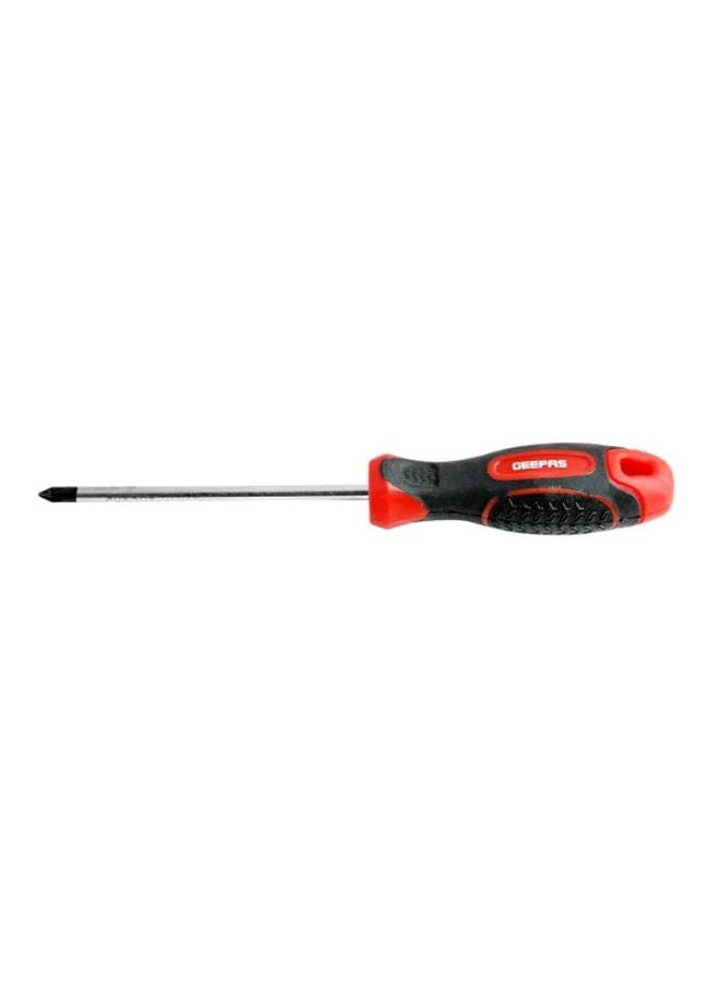 GEEPAS Professional Screwdriver (6.5*75mm)-Phillips, Soft Grip Rubber Insulated Handle with Hanging Loop | Ideal for DIYer, Mechanics, Electricians & More | Bi-Coloured Silver/Black/Red 6.5x75mm  - Image 2