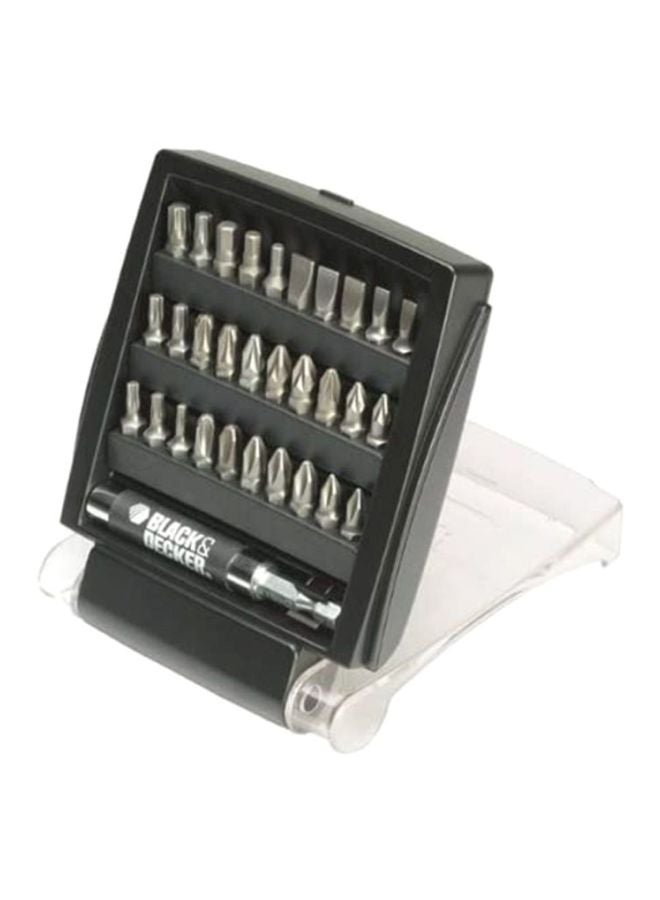 BLACK+DECKER - 31-Piece Screwdriver Bits Set And Magnetic Bit Holder For Screwdriving A7122-XJ Black/Silver - Image 1