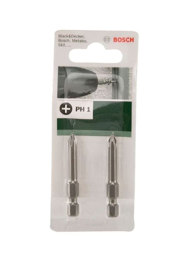 بوش مجموعة لقم لمفك البراغي شديدة التحمل، قطعتان فضي 49مم