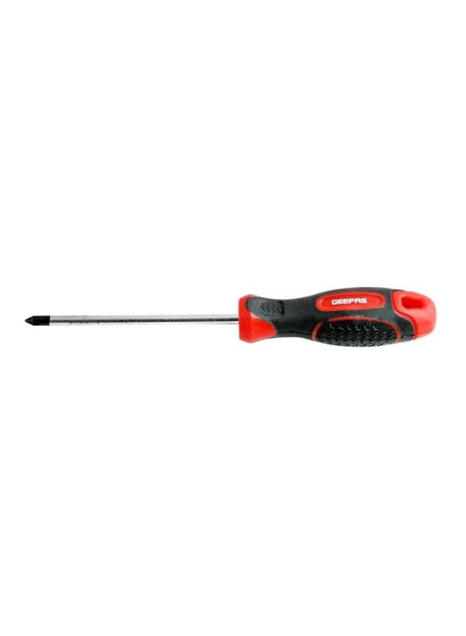 Professional Screwdriver Phillips- PH1x100mm Soft Grip Rubber Insulated Handle with Hanging Loop | Ideal for DIYer, Mechanics, Electricians & More | Bi-Coloured Silver/Black/Red 1x100mm