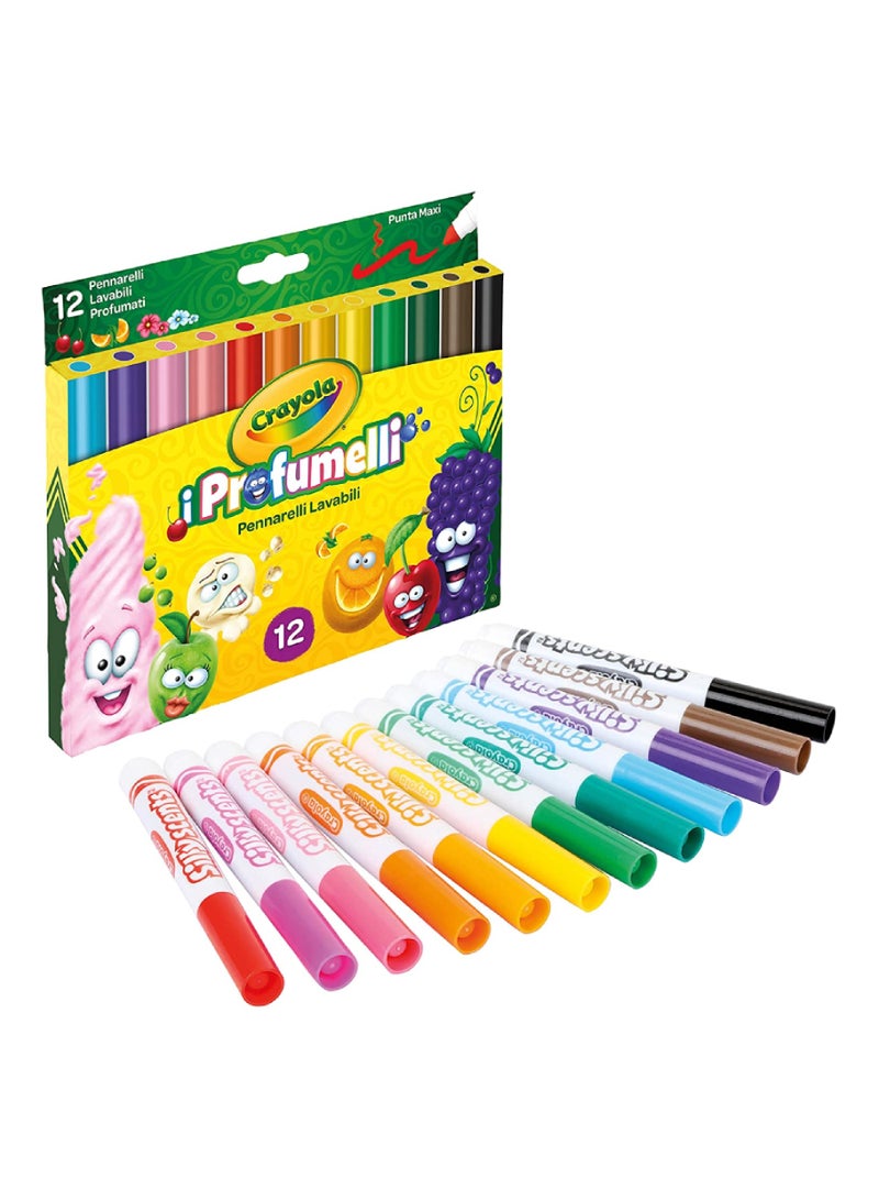 Crayola 12-Piece Silly Scents Scented Washable Markers Multicolour
