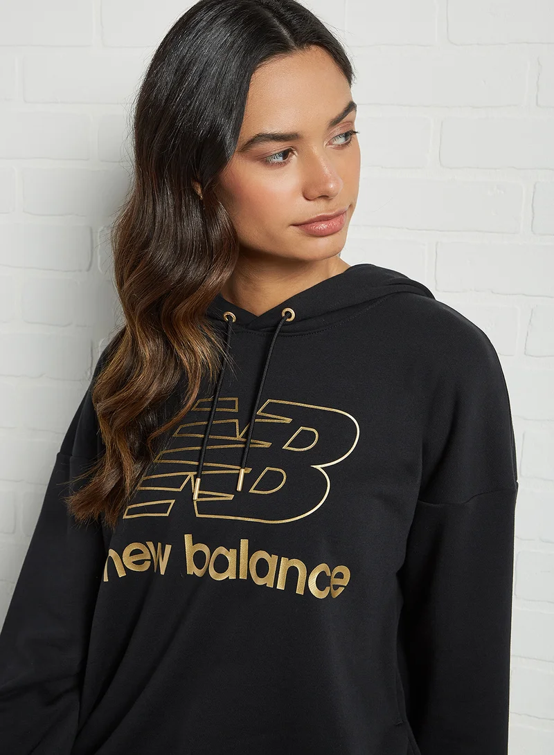 نيو بالانس Hooded Sweatshirt Dress أسود (001)