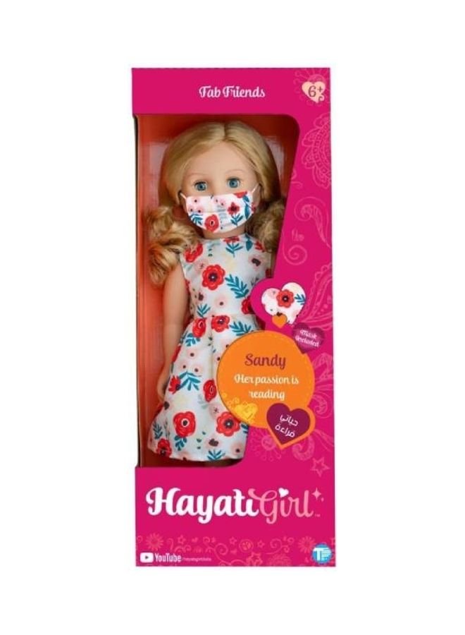 Hayati girl Sandy Doll With Mask 18Inch Cute, Beautiful High Quality And Long Lasting Durability, Age 6+ Years- TP100548 20.32x12.07x50.8cm  - Image 1
