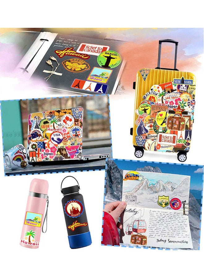 Generic - 100-Piece Travel Style Waterproof Vinyl Stickers 10x8x2cm - Image 1