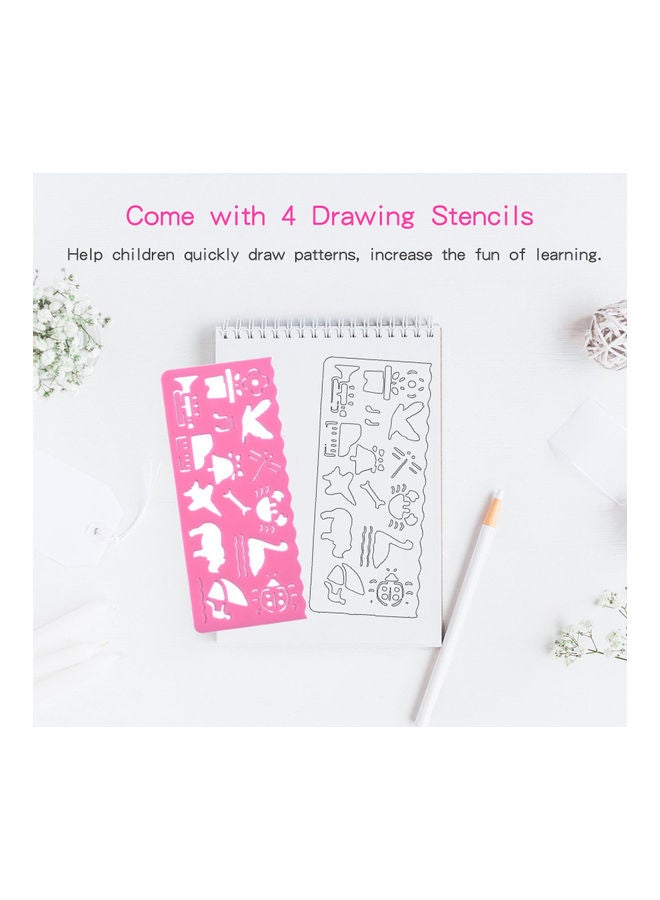 All-In-One School Stationery Set Pink/Brown/White - Image 5