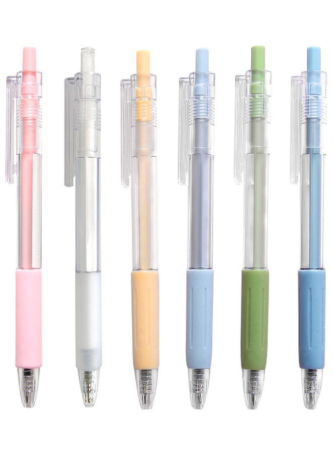 Generic 6-Piece Refillable And Retractable Gel Ink Pens Multicolour 