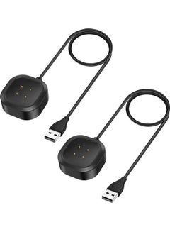 FITME 2-Piece Charging Cable Set For Versa 3/ Fitbit Versa 4/Fitbit Sense/ Fitbit Sense 2 Watch Black  - Image 1
