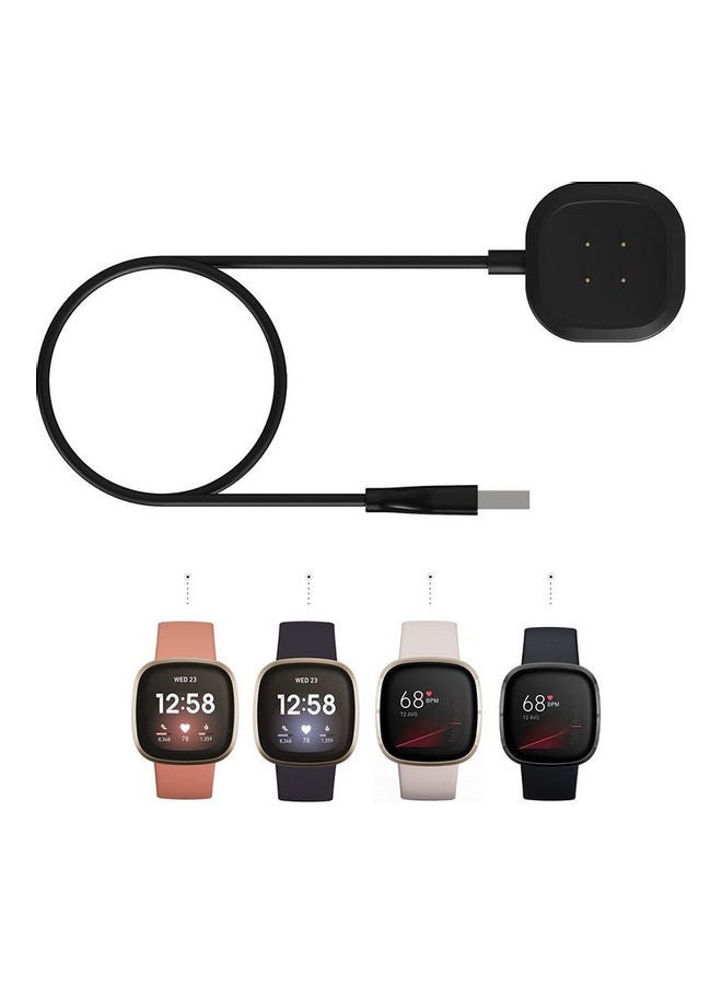 FITME 2-Piece Charging Cable Set For Versa 3/ Fitbit Versa 4/Fitbit Sense/ Fitbit Sense 2 Watch Black - Image 5