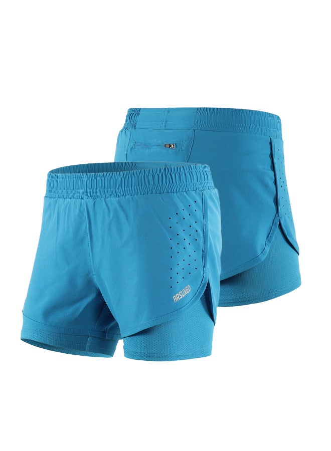 2-in-1 Running Shorts Blue  - Image 2