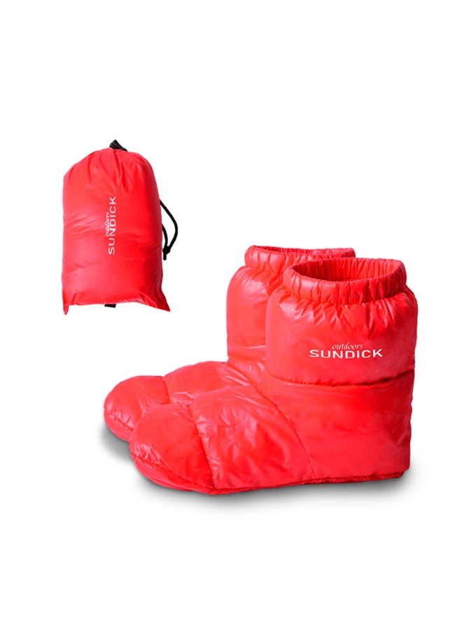Outdoors Camping Slippers Warm Socks Red  - Image 1