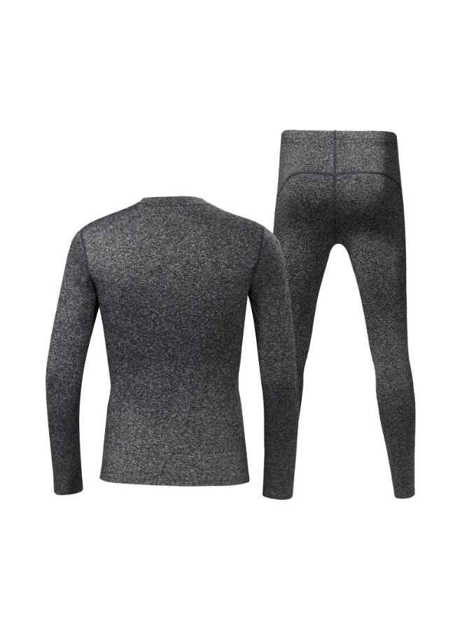 2-Pieces Thermal Top And Pant Set Grey - Image 2