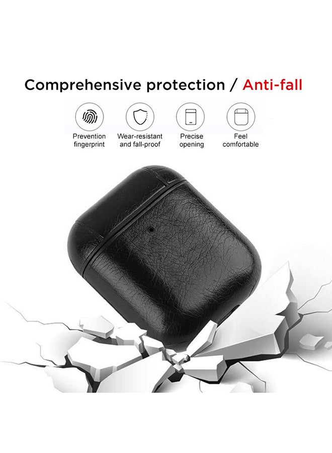 Generic - Protective Genuine Leather Case Cover For Apple AirPods Black - Image 1