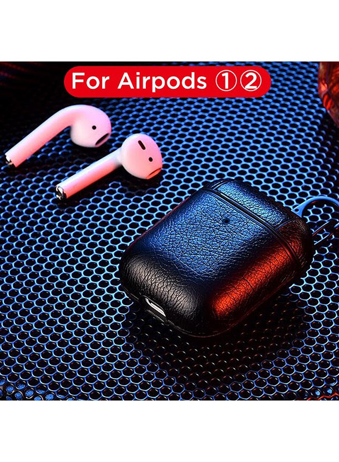 Generic - Protective Genuine Leather Case Cover For Apple AirPods Black - Image 1