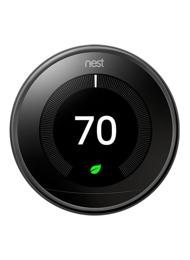 Nest 3rd Generation Learning Thermostat Mirror Black 3.3x1.2inch  - Image 1