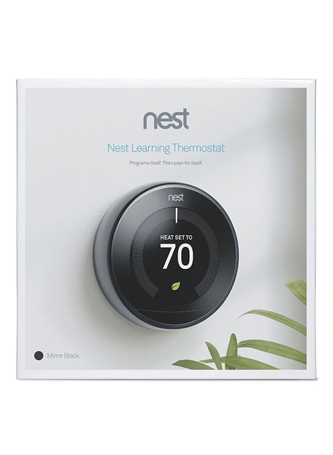 Nest 3rd Generation Learning Thermostat Mirror Black 3.3x1.2inch  - Image 3