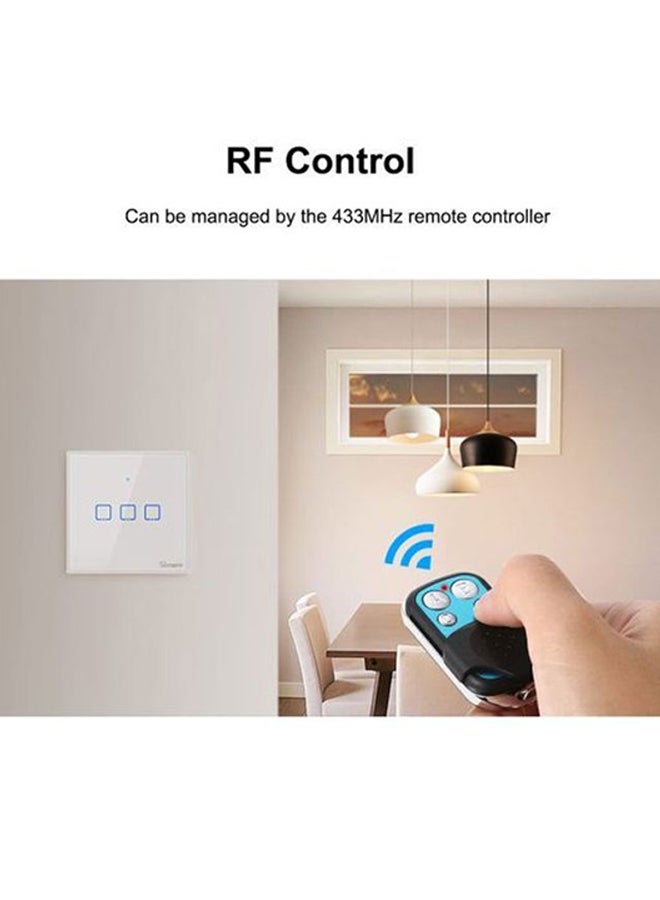 سونوف مفتاح واي فاي ذكي للجدار مع جهاز تحكم عن بعد أبيض/ أزرق/ أسود 10.2x10.2x4.6سم - Image 3