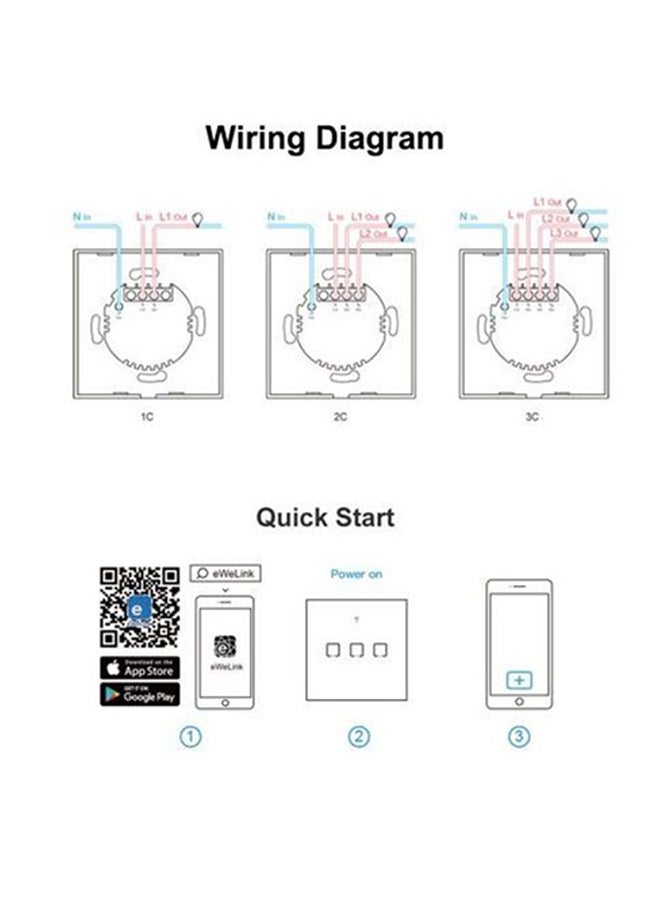 سونوف مفتاح واي فاي ذكي للجدار مع جهاز تحكم عن بعد أبيض/ أزرق/ أسود 10.2x10.2x4.6سم - Image 4
