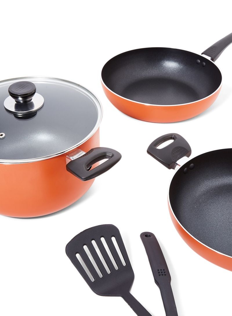 Noon East - Refurbished - 9-Piece Non-Stick Aluminium Cookware Set Rust - Image 1