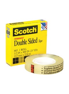 3M Scotch Permanent Double Sided Tape 12.7mm x 25 yards Clear 12.7x22860mm  - Image 2