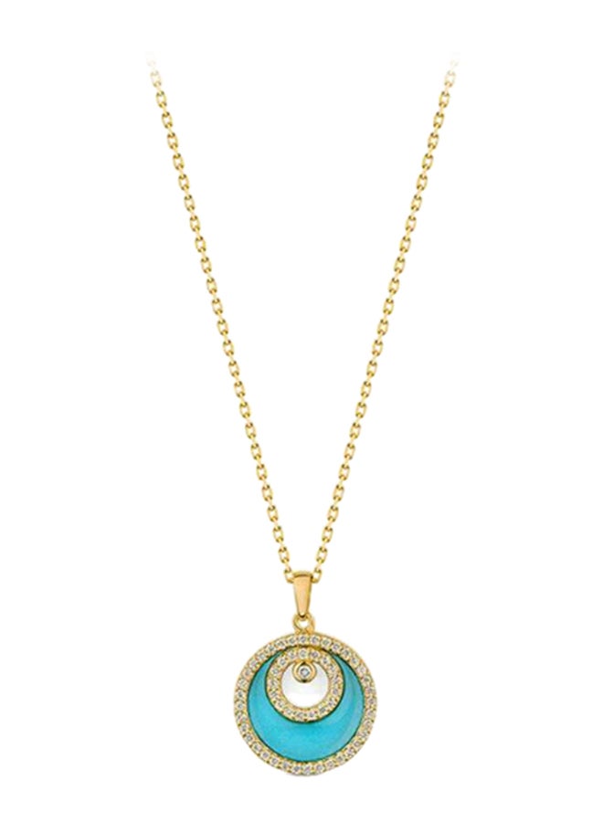 LIALI JEWELLERY - 18K Gold Enamel Diamond Studded Necklace - Image 1