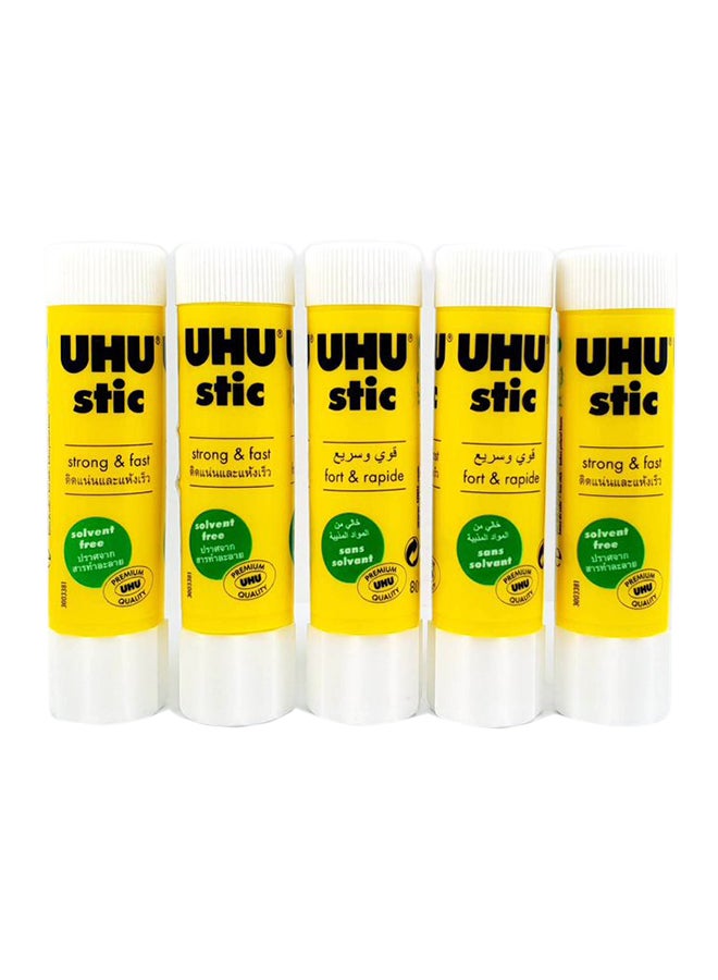 UHU 5-Piece Glue Stick Set Yellow/White/Black - Image 1