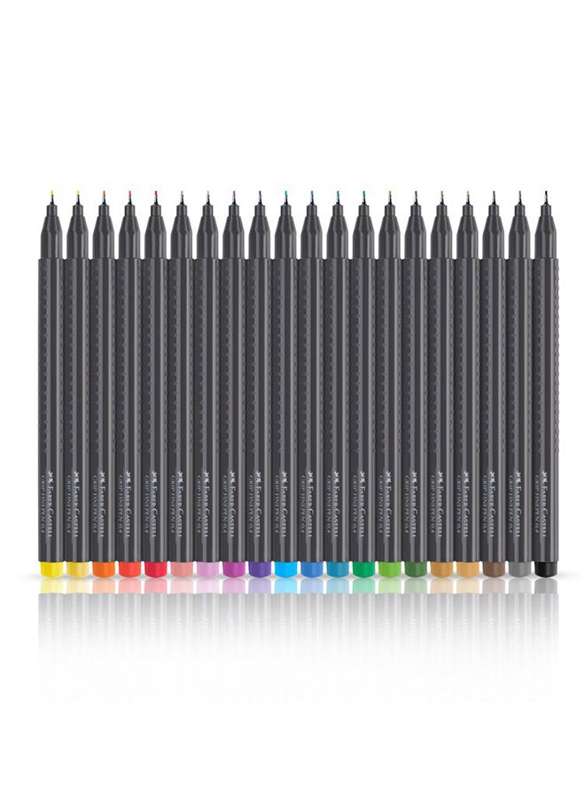 FABER-CASTELL - 20-Piece Grip Finepen Set Pink/Yellow/Red - Image 1