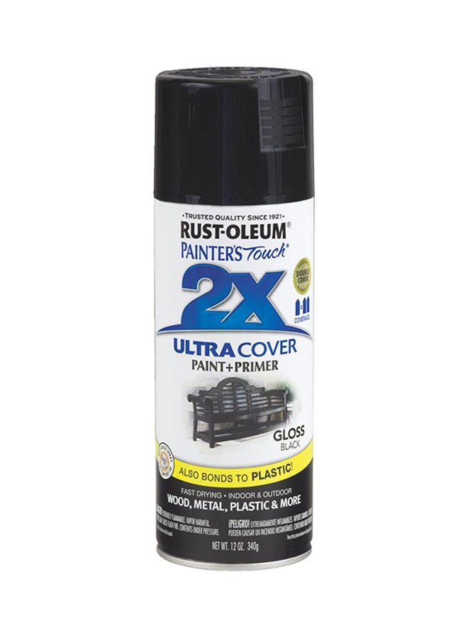 RUST-OLEUM Painter’s Touch Gloss Ultra Cover Spray Black - Image 1