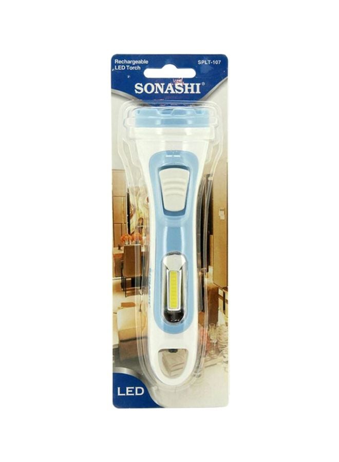Stylish And Elegant Hyper Bright Portable Rechargeable LED Torch White/Blue 25cm