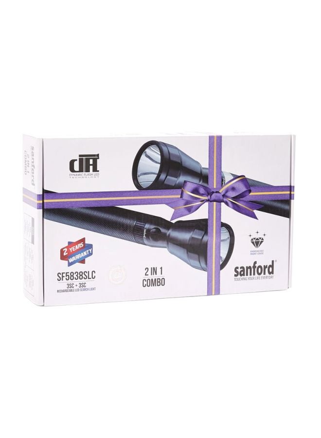 Sanford 2-Piece Rechargeable LED Search Light Set Black/White  - Image 4
