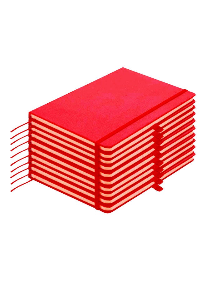 SANTHOME Pack Of 10 Classic Lined Notebook Red  - Image 1