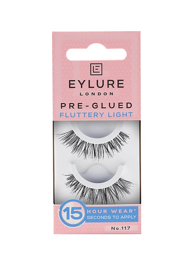 EYLURE Pre Glued Lashes - Fluttery Light 117 Black - Image 1