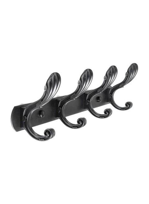 Wall Hanger With 4 Hooks Black 45x11cm