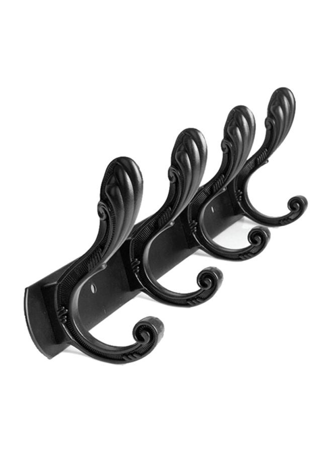 Sharpdo - Wall Hanger With 4 Hooks Black 45x11cm - Image 1