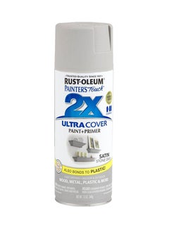 RUST-OLEUM Painter’s Touch Satin Ultra Cover Spray Stone Grey  - Image 1