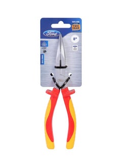 Ford Heavy Duty Crv Vde Bent Nose Plier With A Soft Grip Handle Red/Yellow/Silver 8inch  - Image 1