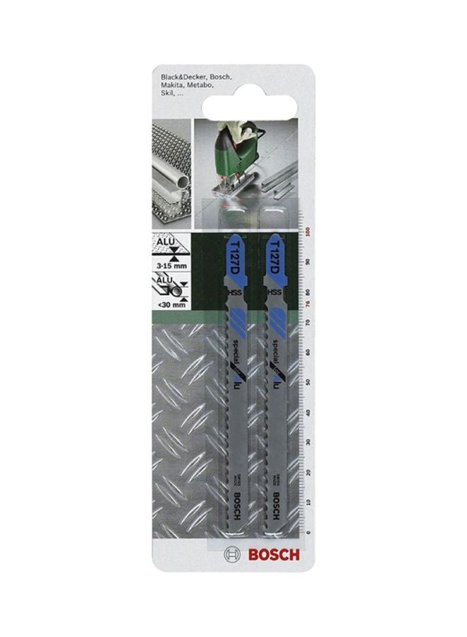 BOSCH 2-Piece T-Shank Jigsaw Blade Set Silver/Blue