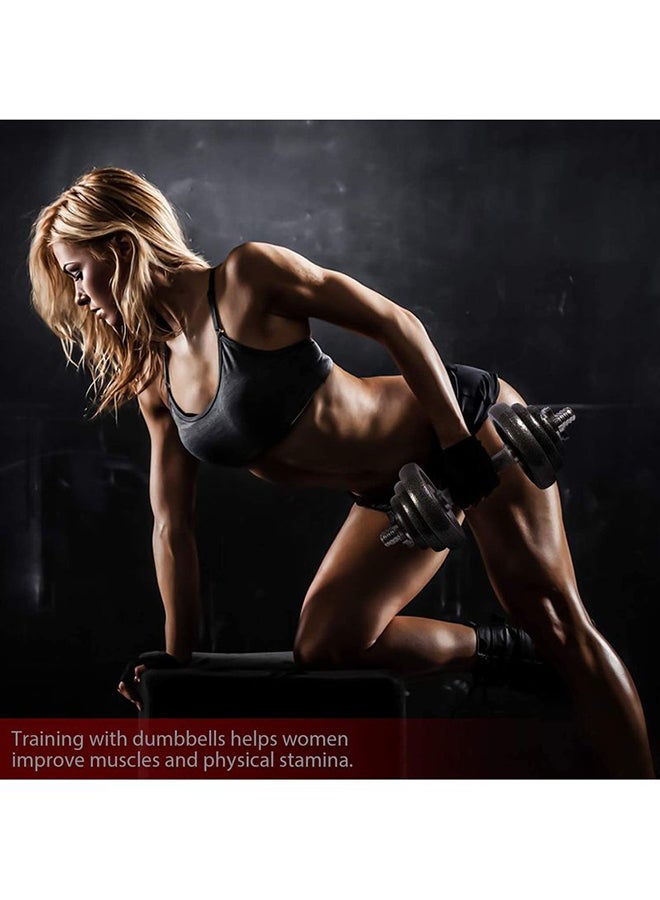 Rock Pow Cast Iron Adjustable Dumbbell Set With Connector 20kg - Image 3