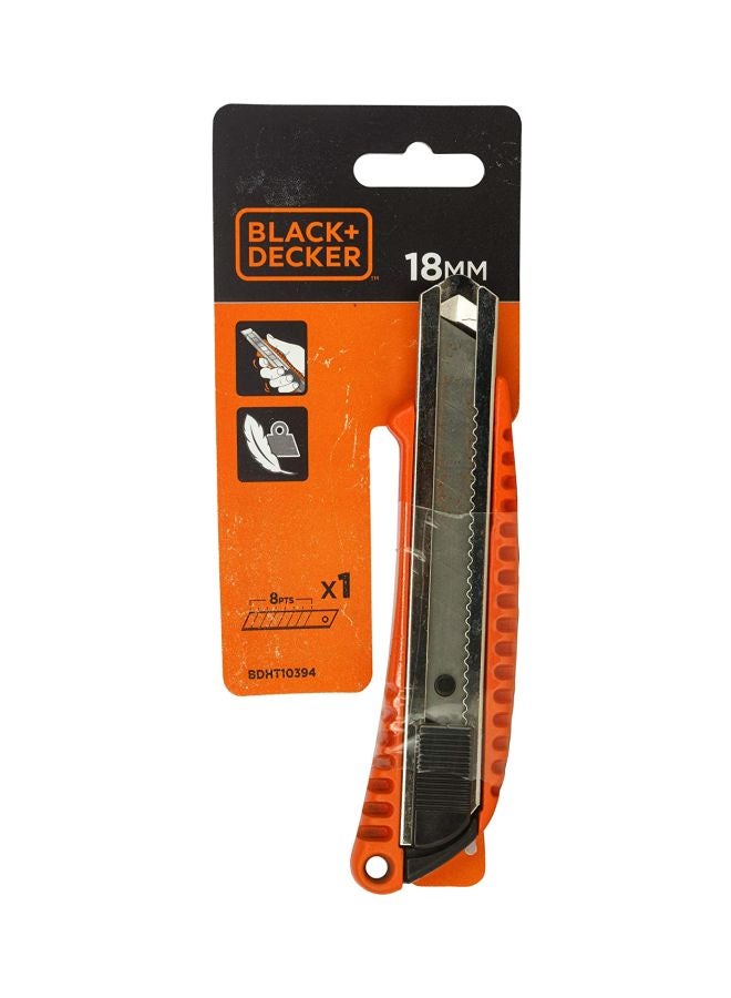 BLACK+DECKER Auto Lock Snap Off Knife Silver/Black/Orange 18mm  - Image 3