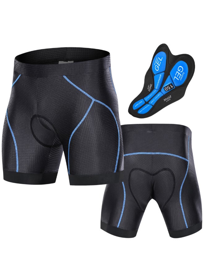 Anti-Slip 3D Padded Cycling Shorts Black/Blue
