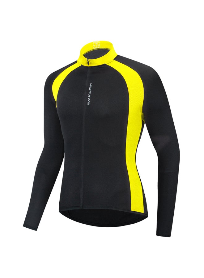 Quick Dry Fitness Cycling Jersey Black/Yellow 