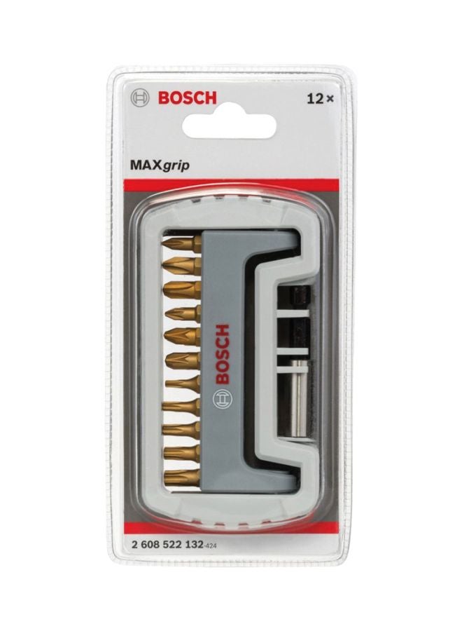 BOSCH 12-Piece MaxGrip Screwdriver Bit And Holder Set Gold/Black - Image 2