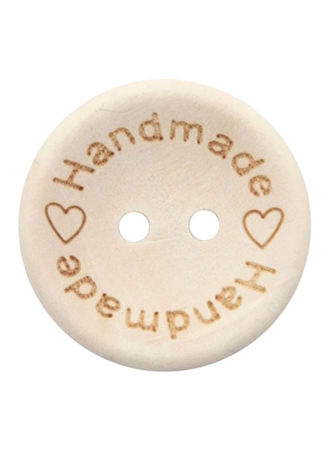 Sharpdo - 100-Piece Round Handmade Natural wooden Buttons Beige - Image 1